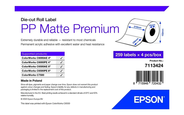 Epson Pp Matte Label Premium - Die-cut Roll