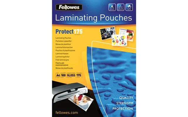 Fellowes A4 Glossy 175 Micron Laminating Pouch - 100 Pack