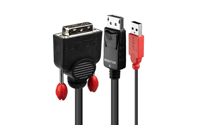 Lindy 0.5m Dvi-d With Usb To Dp Active Adapter Cable - Black