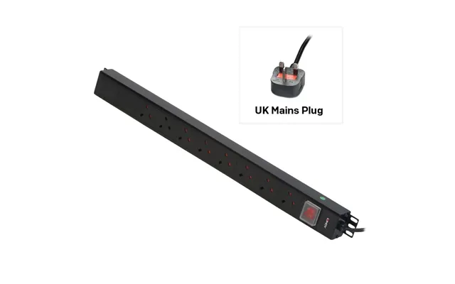 Lindy 8 Way Uk Mains Sockets - Vertical Pdu With Uk Mains Plug