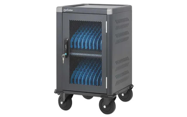 Manhattan Ipad To 13 - Macbook Air To 13 & Chromebook 14 20-bay Charging Trolley Cart Via Usb-c 30w