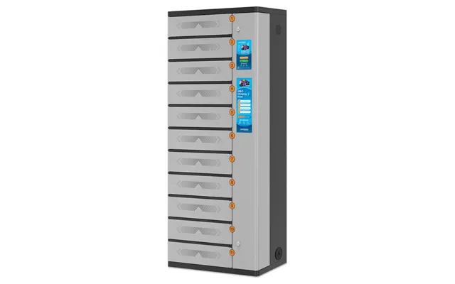 Manhattan Kiosk Laptop Charging Cabinet Usb-c 65w 11-bay Individual Compartment - Pin Locked , Suitable For Usb-c Laptop