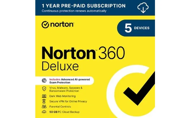 Norton 360 Deluxe Antivirus Security Commercial 1 License S 1 Year S
