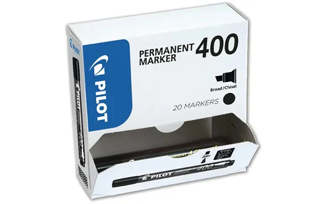 Pilot 400 Permanent Marker Chisel Tip Black 20 Pc S