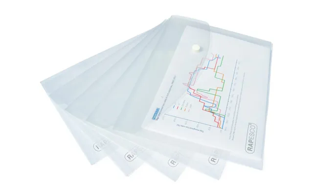 Rapesco Eco Recycled A5 Popper Wallet Clear Pack Of 5 product image