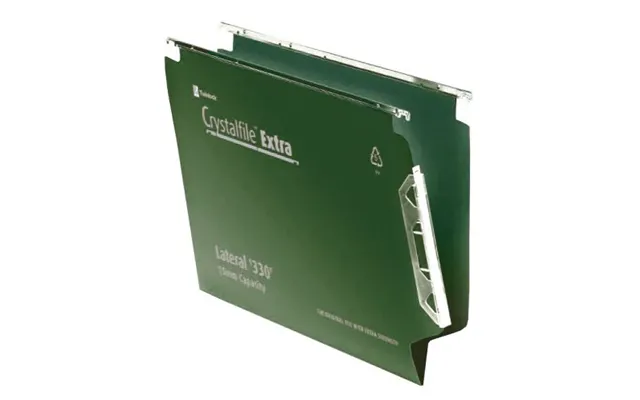 Rexel Crystalfile Extra 330 Lateral File 15mm Green 25