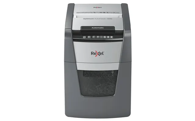 Rexel Optimum Autofeed 100m Paper Shredder Micro-cut Shredding 55 Db 22 Cm Black - Silver