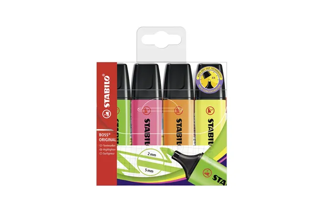 Stabilo Boss Original Marker 4 Pc S Chisel Tip Multi