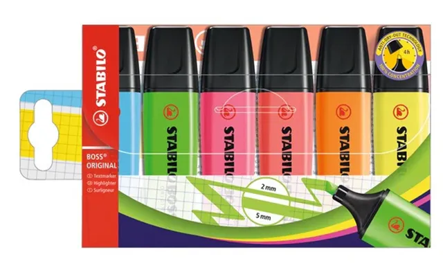 Stabilo Boss Original Marker 6 Pc S Chisel Tip Multi