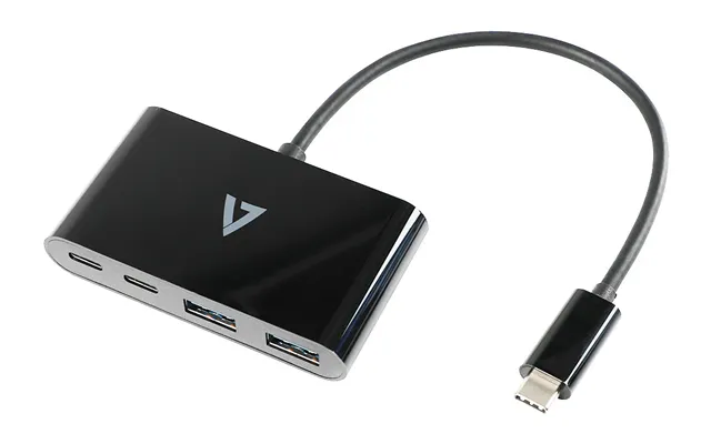 V7 Usb-c Male To 2 X Usb A Female - 2 X Usb-c Female Hub Usb 3