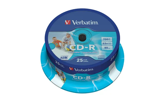 Verbatim Cd-r Azo Wide Inkjet Printable 700 Mb 52x 25 Pc S product image