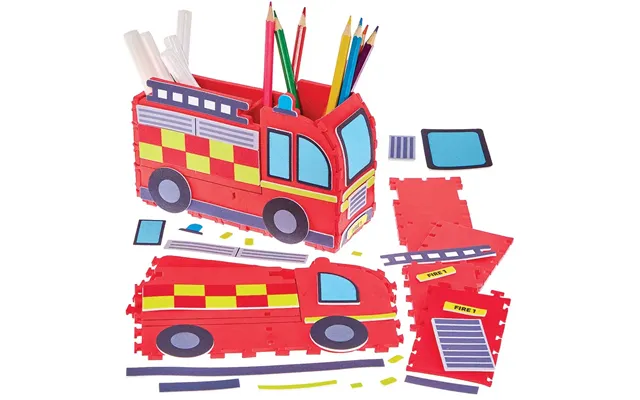 3d Fire Engine Pen Pot Kits Pack Of 2 Size 17.5cm X 12cm X 6