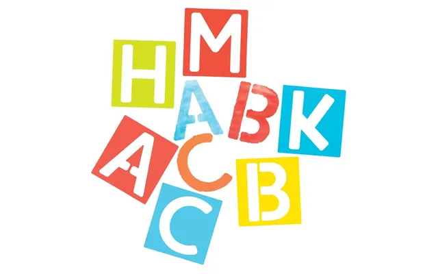 Alphabet Stencils Pack Of 30 Art Supplies, Art Materials 4 Stencil Colours - Red, Blue, Yellow & Green