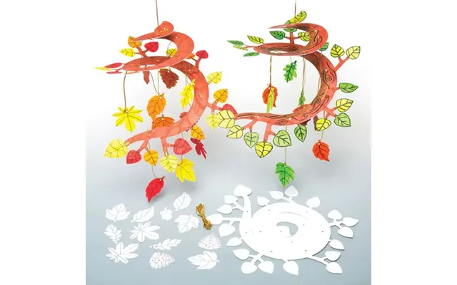 Autumn Colour-in Spiral Mobiles Pack Of 5 Decoration Craft Kits
