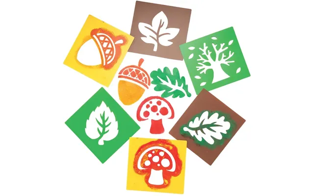 Autumn Themed Plastic Stencils Pack Of 6 Easily Washable - 6 Assorted Designs