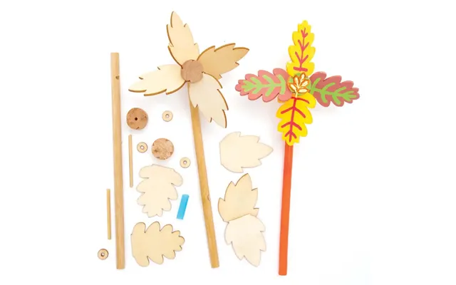 Autumn Wooden Windmill Kits Pack Of 4 Nature Craft Kits