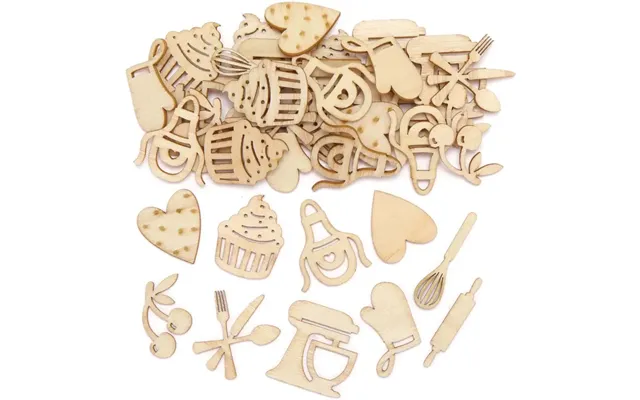 Baking Mini Wooden Shapes Pack Of 72 Craft Blanks & Bases