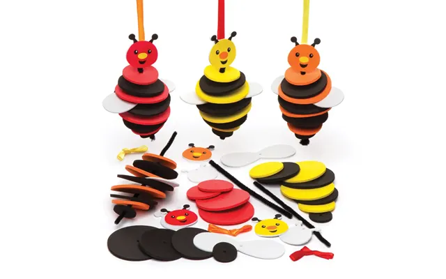 Bee Stacking Kits Pack Of 6 Craft Kits For Kids - 3 Assorted Colours product image