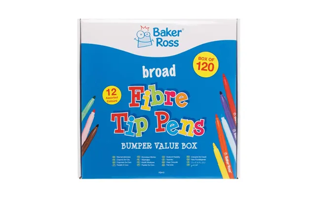 Broad Tip Marker Pens Bumper Value Box Box Of 120 Drawing 12 Assorted Colours - Light Green, Dark Green, Orange, Dark Bl product image
