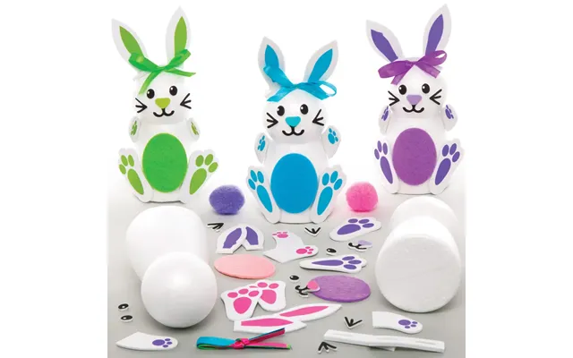 Build A Bunny Kits Pack Of 4 Easter Crafts For Kids - 4 Assorted Colours product image