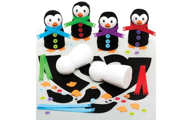 Build A Penguin Kits Pack Of 4 Christmas Crafts 4 Colours - Red, Blue, Green & Purple