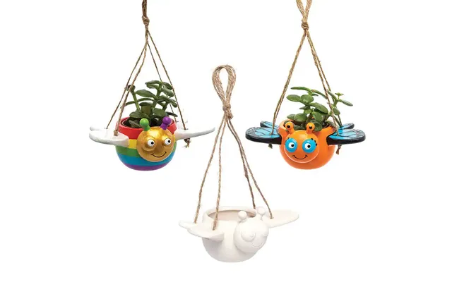 Butterfly Hanging Ceramic Flowerpots Box Of 3 Nature Craft Kits