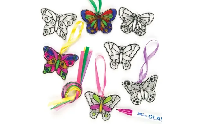 Butterfly Mini Suncatcher Decorations Pack Of 12 Decoration Craft Kits - Size 7cm
