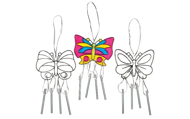 Butterfly Suncatcher Windchimes Pack Of 3 Nature Craft Kits product image