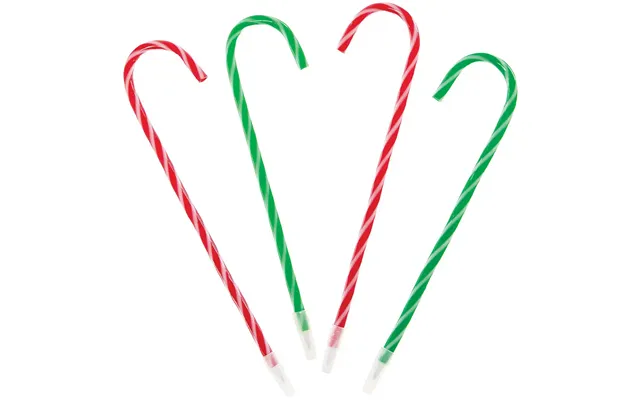 Candy Cane Pens Pack Of 6 2 Assorted Colours - Red With White Stripes & Green With White Stripes
