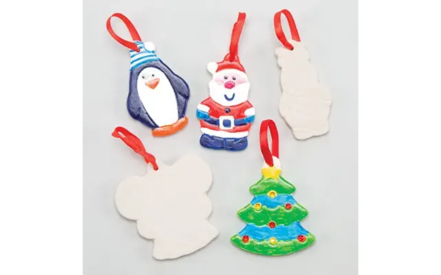 Ceramic Tree Decorations Pack Of 6 Christmas Crafts - Make Your Own Ornaments