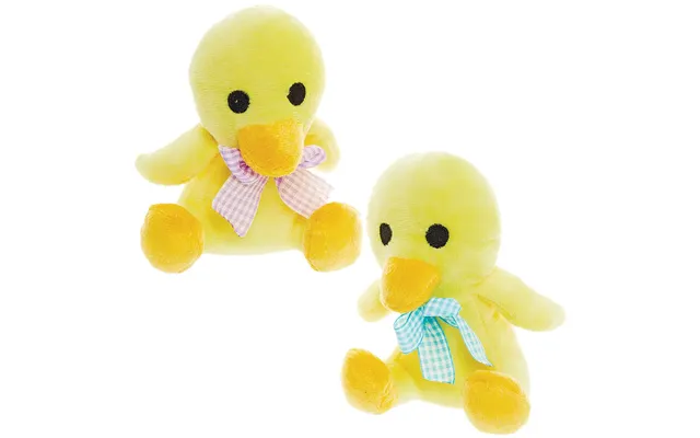 Chick Soft Toys Pack Of 2 Easter Toys 2 Assorted Ribbon Colours - Blue White & Purple White