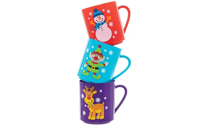 Christmas Chums Mugs Pack Of 4 Christmas Stocking Fillers - 4 Colours & Designs