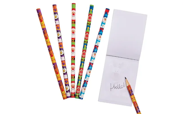 Christmas Chums Pencils Pack Of 15 Christmas Toys 5 Assorted Colours - Purple, Blue, Orange, Green & Red