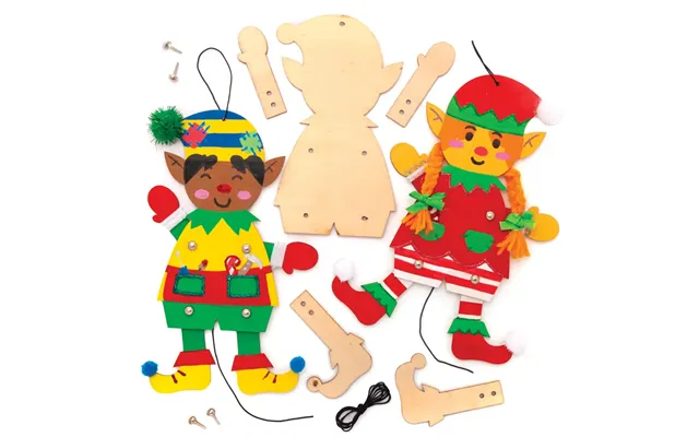 Christmas Elf Wooden Puppet Kits Pack Of 4 Christmas Crafts