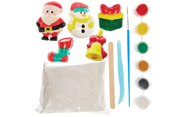 Christmas Paint & Mould Kit Each Kit 6 Assorted Paint Colours - Black, White, Red, Yellow, Green & Brown