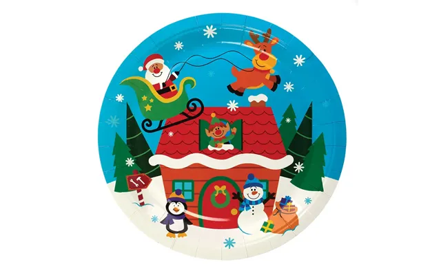 Christmas Party Plates Pack Of 10 Christmas Party Supplies - Disposable Partyware