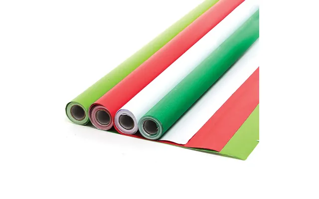 Christmas Poster Display Rolls 7.5m X 76cm Pack Of 4 Rolls Christmas Craft Supplies 4 Assorted Christmas Colours - Red, 