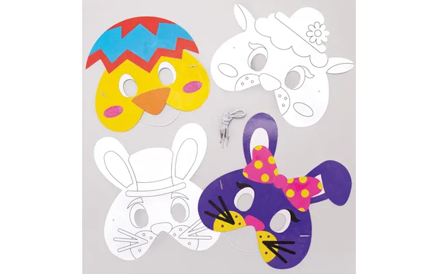 Colour-in Easter Masks Pack Of 8 Easter Crafts For Kids