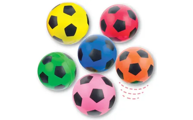 Coloured Football Bouncy Balls 3cm Pack Of 12 6 Assorted Colours - Perfect For Party Bag Fillers Or Lucky Dip Prizes