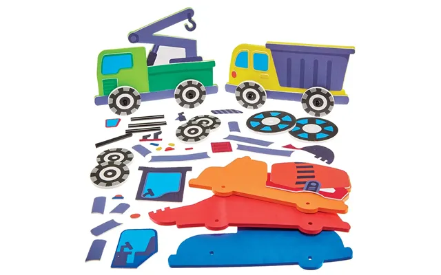 Construction Vehicles Push Along Kits Pack Of 5 5 Assorted Vehicle Designs - Foam Crafts product image