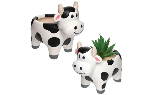 Cow Ceramic Flowerpots Box Of 2 Nature Craft Kits