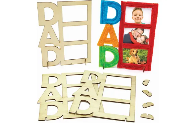 Dad Wooden Photo Frames Pack Of 4 Father's Day Crafts - Decorate & Personalise
