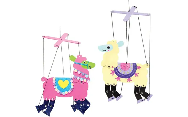 Dancing Llama Wooden Marionette Kits Pack Of 2 Art Craft Kits product image