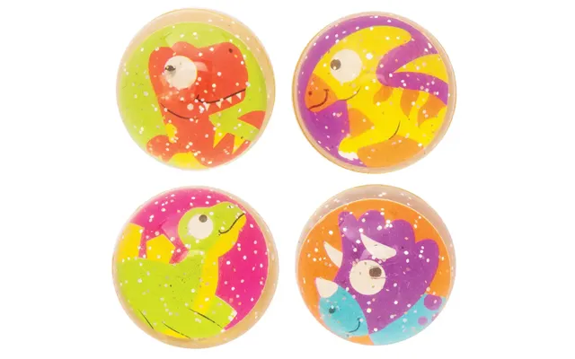 Dinosaur Glitter Bouncy Balls Pack Of 10 Pocket Money Toys