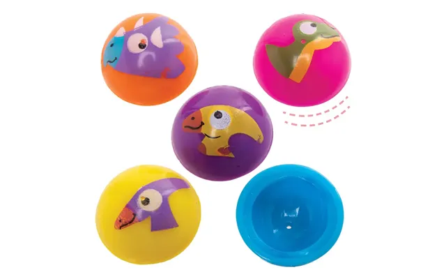 Dinosaur Jumping Poppers Pack Of 12 Pocket Money Toys 6 Assorted Colours - Green, Purple, Orange, Yellow, Pink & Blue