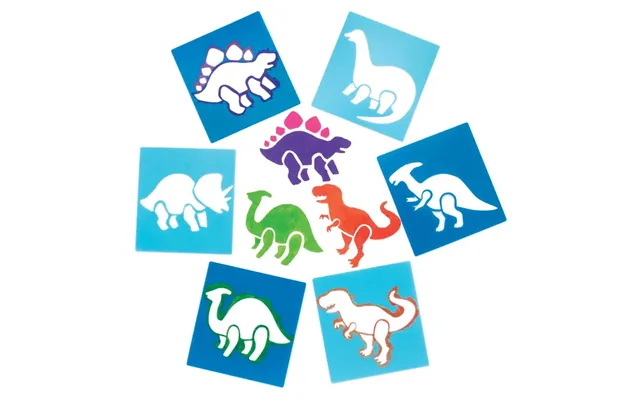 Dinosaur Stencils Pack Of 6 Art Supplies, Art Materials Stencil Colour - Blue