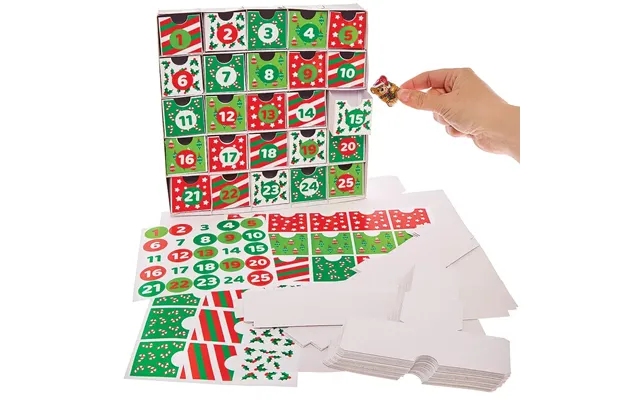 Diy Christmas Advent Calendar Kit - Decorate Your Own With Included Stickers