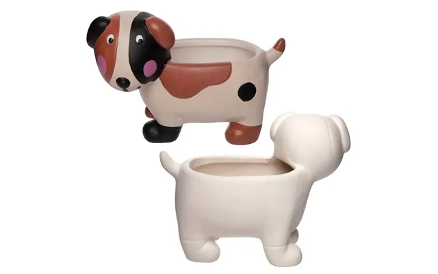 Dog Ceramic Flowerpots Box Of 2 Nature Craft Kits