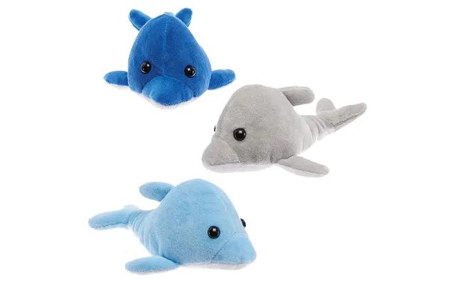 Dolphin Soft Toys Pack Of 3 Soft & Sensory Toys 3 Assorted Colours - Blue, Light Blue & Grey