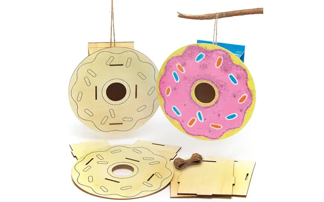 Doughnut Wooden Bird House Kits Pack Of 2 Nature Craft Kits